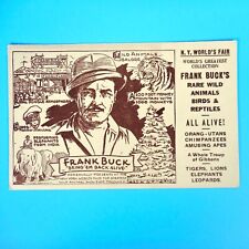 1939 New York Worlds Fair VTG Postcard Frank Buck Jungleland Wild Animals Show picture