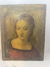 Vintage Madonna Wooden Icon Z23 picture