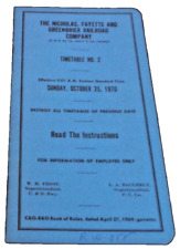 1970 NICHOLAS FAYETTE & GREENBRIER C&O PENN CENTRAL EMPLOYEE TIMETABLE #2 picture