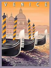 Venice Italy Gondolas Retro Travel Advertisement Art Poster Print picture
