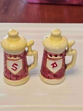 Vintage Pair of Ceramic Beer Stein Salt and Pepper Shakers - Japan picture