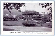 1910's CHESTER WEST VIRGINIA WV ROCK SPRINGS PARK SCENIC RAILWAY THICK POSTCARD picture