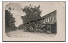RPPC Main Street Stores HUNNEWELL MO Shelby County Missouri Real Photo Postcard picture