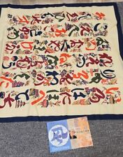 Vintage Rare Serizawa Matsuzakaya Square Scarf/Cloth With Insert & Box Unique picture