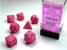 Opaque Polyhedral Pink/white 7-Die Set picture