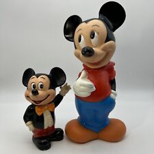 Lot Of 2 Vtg Rare Mickey Mouse Plastic Piggy Banks (11.5” & 6.5”) Walt Disney  picture