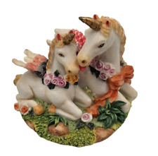 Vintage 1980s Japan Hand Painted Unicorn Mom and Baby Foal Figurine Whimsical picture