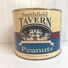 Vintage Rare Smithfield Tavern Peanuts  Tin 40 oz Virginia Peanuts Advertising  picture