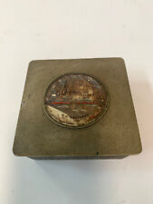 ANTQ/VTG WW1/WW11 S.S. PASTORES SILVER? AND CEDAR CIGARETTE/TRINKET BOX ENGLAND picture