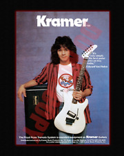 1980s EDDIE VAN HALEN No Bozo T Shirt Kramer Guitar Magazine Print Ad 8x10 Photo picture