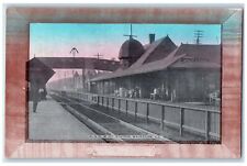 c1950's C. N. W. RY. Train Station Depot Railroad Waukegan Illinois IL Postcard picture