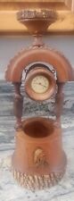 Rare antique lux clock 1902 Large Adirondack Hand Painted Indian Chief  Wishing  picture