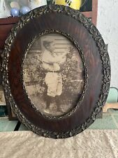 Antique Victorian Ornate Wood Large Oval Gesso Decorative Frame picture