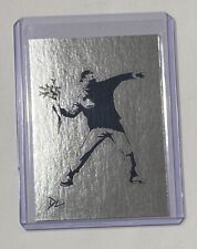 Banksy Platinum Plated Artist Signed “Flower Thrower” Tribute Trading Card 1/1 picture