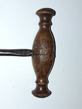 BB-034 Antique  Wood Handle Corkscrew Shaped Handle Unmarked picture