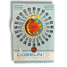 Vintage Gubelin Slide Rule Souvenir Coin Worldwide Time Card Clock Advertising  picture