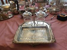 VINTAGE COLLECTIBLE OIL & WINEGAR SERVICE TRAY BY JGS SILVER PLATE picture