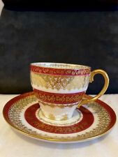 GDA LIMOGES France Tea Cup And Saucer Red BEAUTIFUL RARE picture