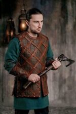 Medieval Leather Chest Armor Viking LARP Weave Breastplate Brown Celtic Armor picture