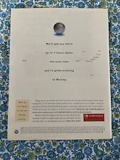Vintage 1996 Northwest Airlines Print Ad Beijing 7 Hours Faster picture