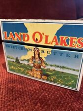 Vintage Land O' Lakes Butter Advertising Metal Tin Recipe Box  NO CARDS picture