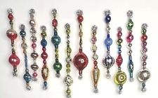 ✨️🌷*Fun Oldies* 12 Antique Vtg Mercury Glass Garland Icicle Bead Ornies 4~4.5