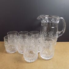Billiken Mirth is King Royal Order of Jesters Etched Glass Pitcher & Tumblers picture
