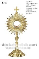 Ornate Brass Monstrance Newly Finished for Church X60 picture
