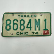 1974 OHIO Trailer License Plate 8684M1 picture