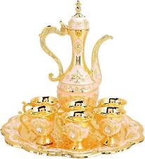 Vintage Turkish Coffee Pot Set ModelTea Flask Medium Tea Sets Teapot Tray 6 Cups picture