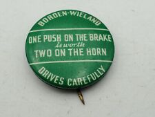 BORDEN-WIELAND DAIRY Advertising Pinback Badge Button Pin Scarce Rare Vintage picture