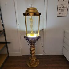 Vintage 1970's Mineral Oil Rain Lamp On Ornate Pedestal Clear Lucite Statue picture