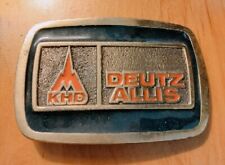 Deutz Allis KHD Logo Brass & Enamel Collector Belt Buckle picture