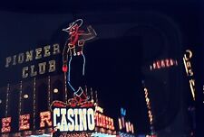VTG c.1976 Color Slide Old Las Vegas Strip Lights Pioneer Club Casino Cowboy picture