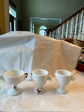 LOT OF 3 1950’S MILK-GLASS CHICKEN AND ROOSTER CUPS picture