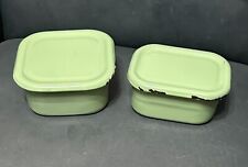 Vintage Green/Jadeite 1930-40's Enamelware Refrigerator Box w Lid Set/2  RARE picture