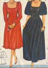 1970s Vintage BURDA Pattern #7656 DRESS Square Neck Puff Sleeves Size 8-16 Cut picture