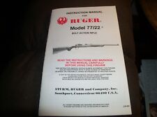 RUGER Model 77/22, 22 LONG RIFLE ONLY MANUAL, 1985 DATED, ORIGINAL, NICE SHAPE picture