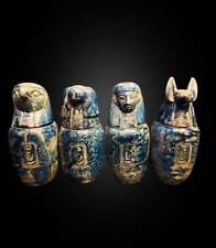 Hand-Carved Egyptian Canopic jars picture