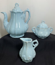 1850's Jacob Furnival BLUE Hue Ironstone Grapes Motif Coffee Pot +Bonus Antique picture