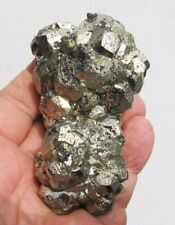 PYRITE PENTADODECAHEDRAL BRILLIANT CRYSTALS & MICRO TETRAHEDRITES ATTACHED-PERU. picture