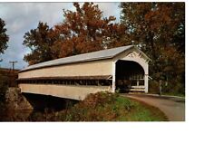 Vintage Decatur County Indiana West Port Covered Bridge Unposted Postcard #500 picture