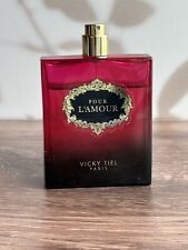 Pour L’ AMOUR vicky tiel paris eau de perfume 3.4 Oz Appr 80% Full  Vintage picture