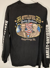 Harley Davidson Abraham Lincoln Longsleeve Shirt Gettysburg PA picture