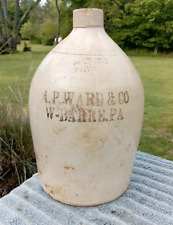 Rare Antique Stoneware Crock Whiskey Jug A.P. Ward & Co Wilkes Barre PA - Broken picture