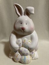 Vintage Chunky Easter Bunny Holding Egg Basket CUTE picture