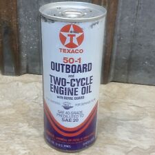 1 Vintage Texaco 50-1 Outboard Motor Oil Cans Full NOS Chainsaw Snowmobile Can picture