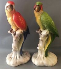 2 Large Bell Europa PARROTS Made In Italy Ceramic Statue Figurine 18”H Stunning picture
