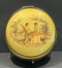 Antique 19th Century Victorian Dresser Vanity Jar Trinket Box Hinged Lid 1800's picture