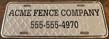 ACME Fence Company Booster License Plate 555-555-4970 Chain Link Fence Privacy picture